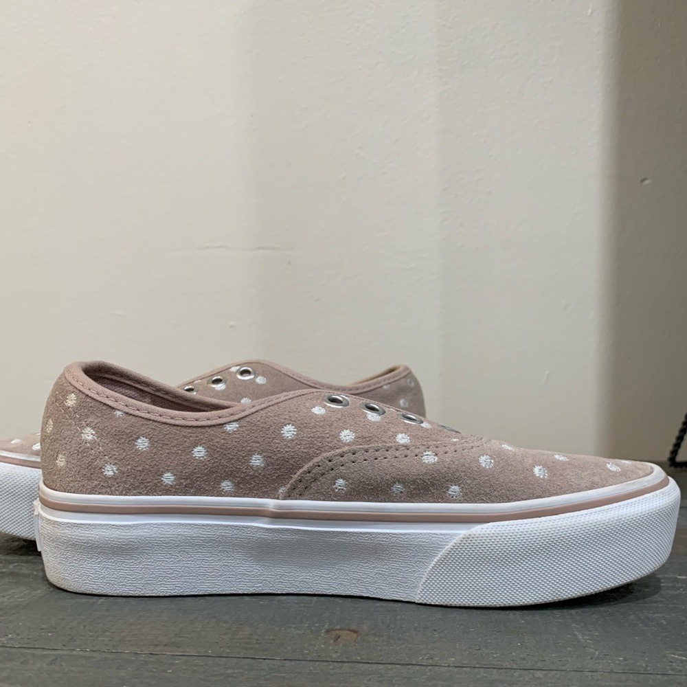 Vans Authentic Platform Suede Polka Dot Blush/Tan… - image 5